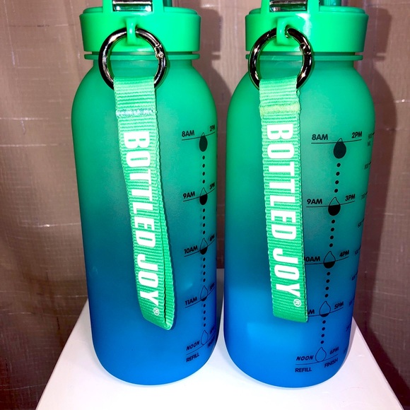 Gym Training Water Bottle Flip Top Lid Motivational Time Marker BPA Free 32Onz - Picture 4 of 6